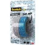 ΤΑΙΝΙΕΣ GLITTER SCOTCH EXPRESSIONS TAPE 2-PACK ΑΣΗΜΙ & ΜΠΛΕ 15mmx5m | Οικιακά προϊόντα>Καταναλωτικά προϊόντα 3M - Supergarden.gr