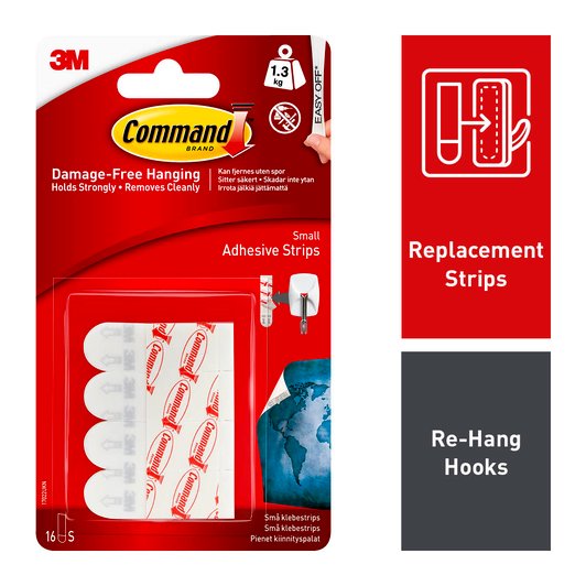 Αυτοκόλλητες Ταινίες Command 3M  Διπλής Όψης μικρού μεγέθους