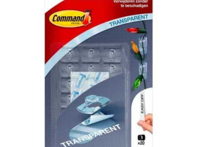 Clips Διακόσμησης και Διαχείρισης Καλωδίων 3M COMMAND 17026 Διαφανή