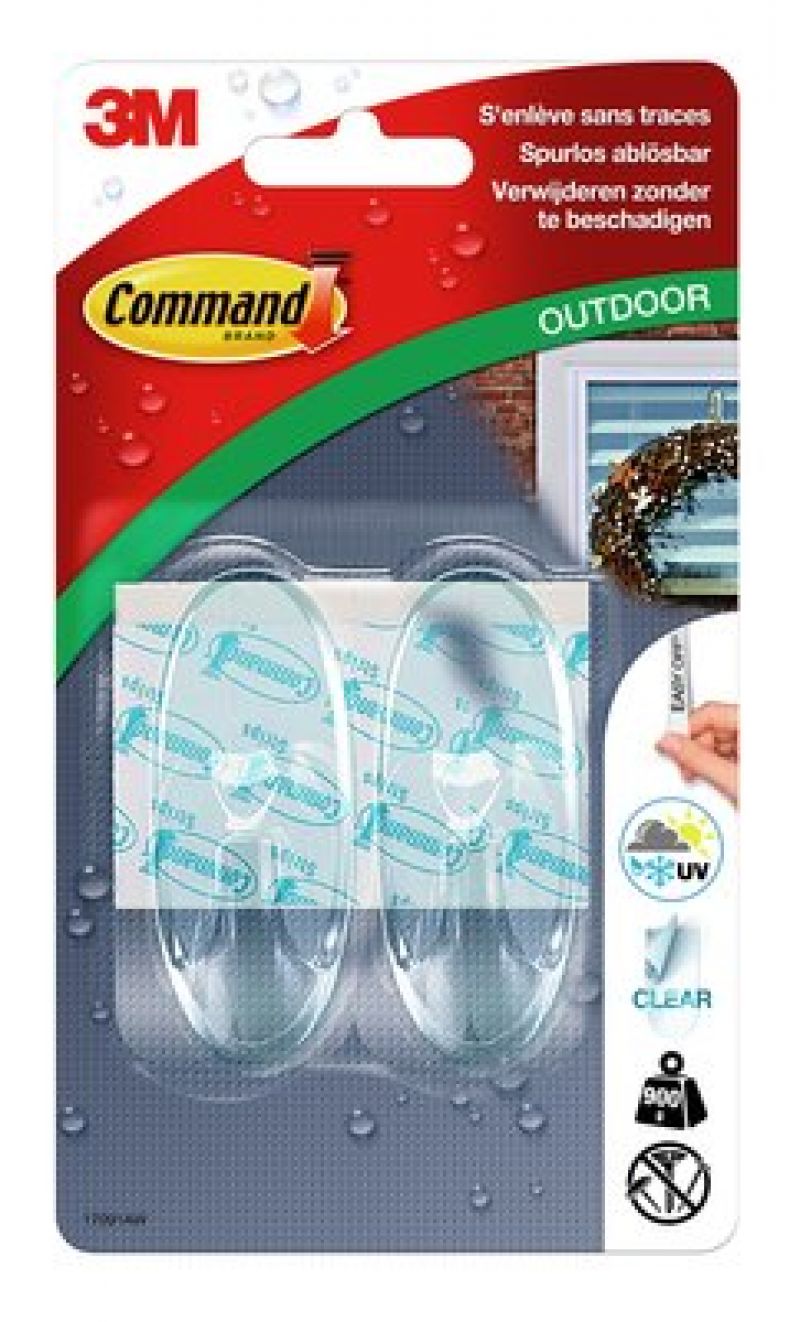 Γαντζάκι Clear Command 3M Διαφανές Εξωτερικού Χώρου Γαντζάκι Clear Command 3M Διαφανές Εξωτερικού Χώρου